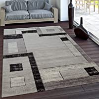 Los mejores  - Paco Home Alfombra De Diseño Perfilado - A Cuadros - Jaspeado Gris Negro- tamaño:60x100 cm